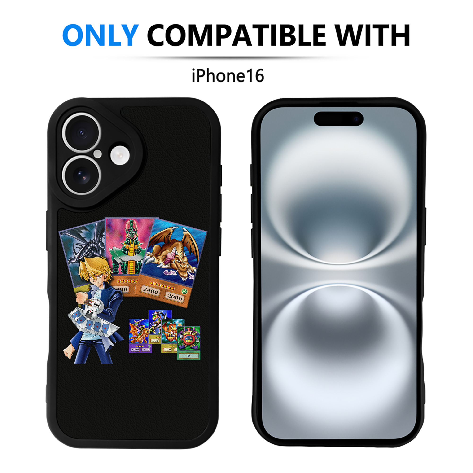 （画像用） 遊☆戯☆王 Yu-Gi-Oh! 【iPhone 16シリーズ対応】シリコンスマホケース（レザー調） 材質：シリコン